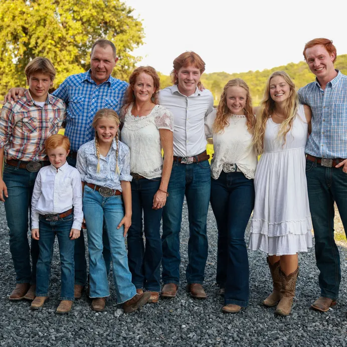 family and horses